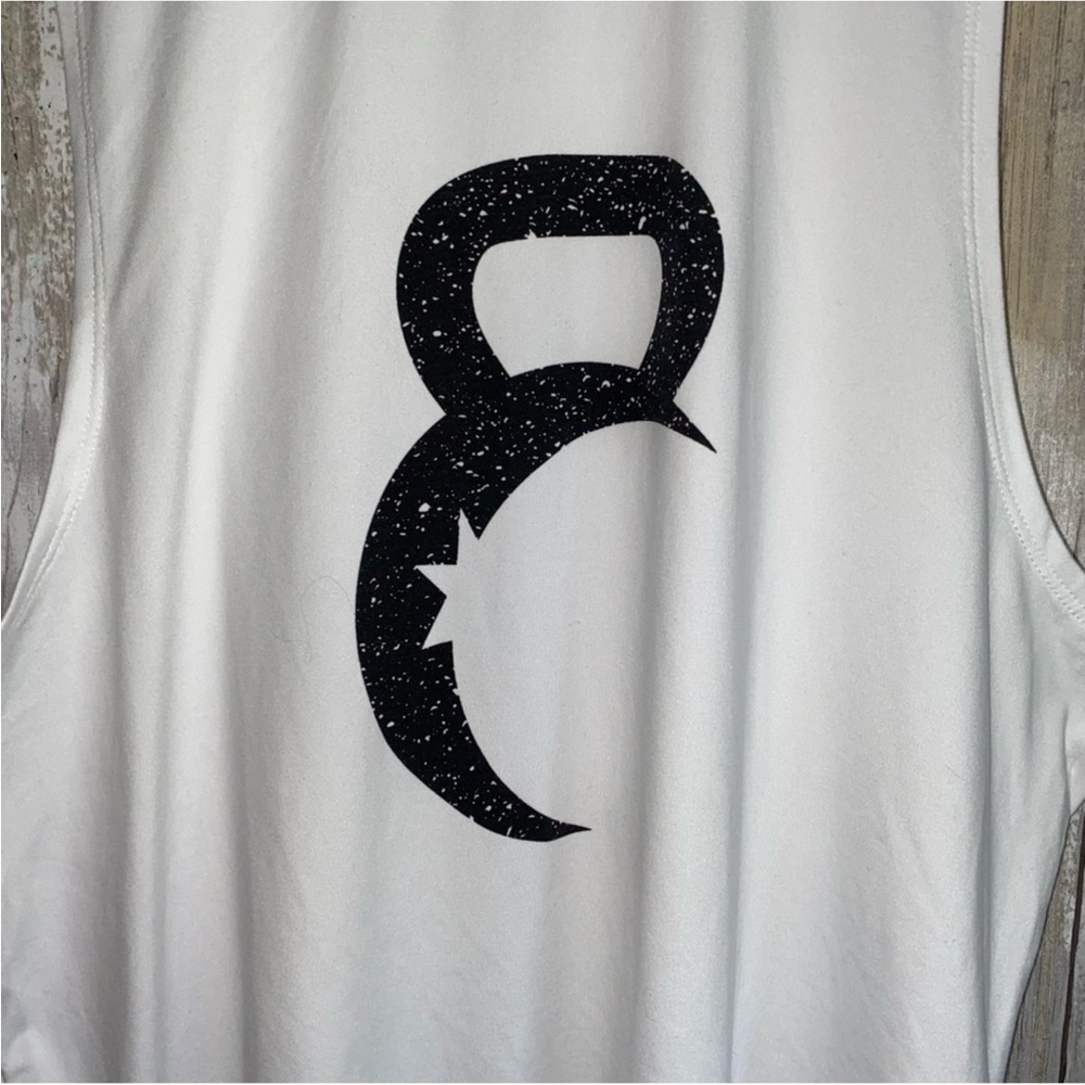 ZYIA White Muscle Tee with Black Kettlebell Graphic - Picture 3 of 7